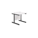 TC Office Single Upright 800mm Deep Rectangular Desk - White - NWOF