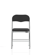 Sicily Black Polyurethane Folding Chair - NWOF