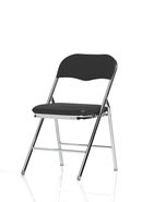 Sicily Black Polyurethane Folding Chair - NWOF