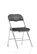 Sicily Black Polyurethane Folding Chair - NWOF
