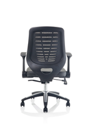 Relay Task Operator Chair Leather Seat Silver Back With Arms - NWOF