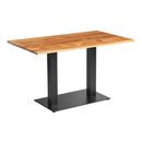 Natural oak dining table with a sleek black Boston base, featuring a large rectangular top by ZAP.