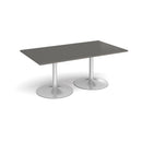 Trumpet Base Rectangular Boardroom Table - Onyx Grey - NWOF