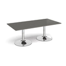 Trumpet Base Rectangular Boardroom Table - Onyx Grey - NWOF
