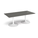 Trumpet Base Rectangular Boardroom Table - Onyx Grey - NWOF