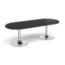 Trumpet Base Radial End Boardroom Table 2400mm - Black - NWOF