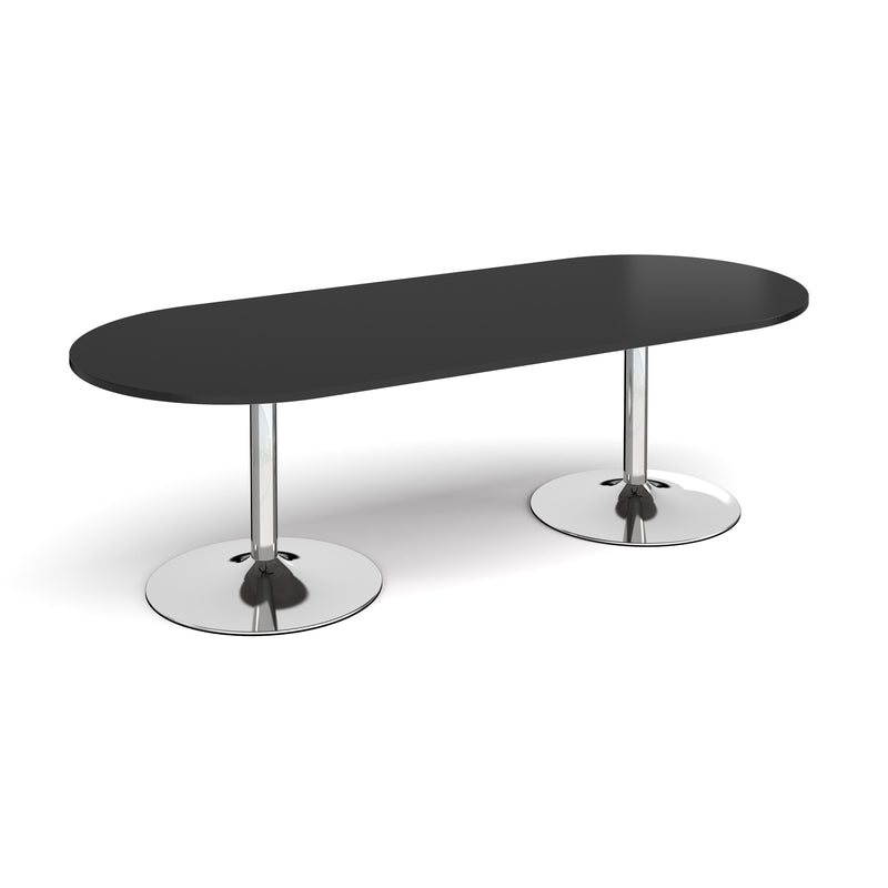 Trumpet Base Radial End Boardroom Table 2400mm - Black - NWOF