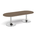 Trumpet Base Radial End Boardroom Table 2400mm - Barcelona Walnut - NWOF