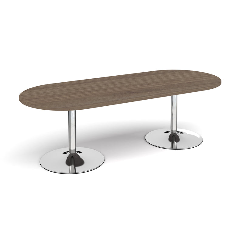 Trumpet Base Radial End Boardroom Table 2400mm - Barcelona Walnut - NWOF