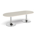 Trumpet Base Radial End Boardroom Table 2400mm - Light Grey - NWOF