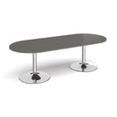 Trumpet Base Radial End Boardroom Table 2400mm - Onyx Grey - NWOF