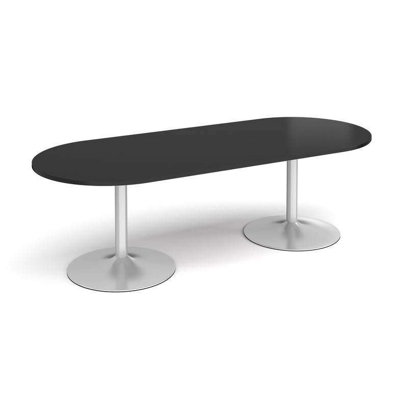 Trumpet Base Radial End Boardroom Table 2400mm - Black - NWOF