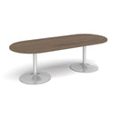 Trumpet Base Radial End Boardroom Table 2400mm - Barcelona Walnut - NWOF