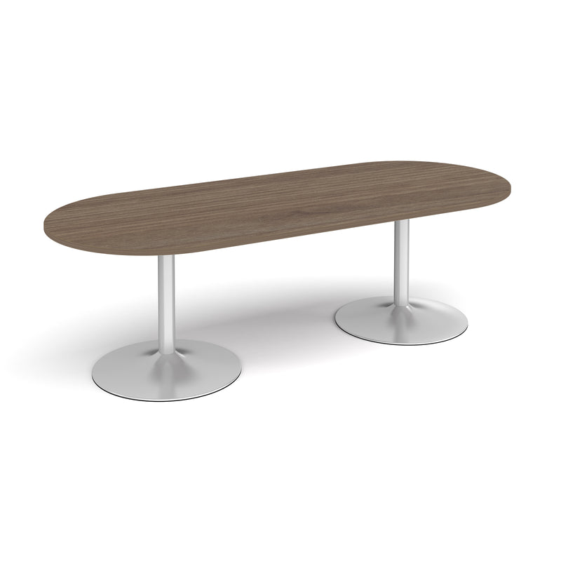 Trumpet Base Radial End Boardroom Table 2400mm - Barcelona Walnut - NWOF