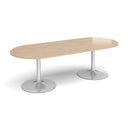 Trumpet Base Radial End Boardroom Table 2400mm - Kendal Oak - NWOF