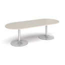 Trumpet Base Radial End Boardroom Table 2400mm - Light Grey - NWOF