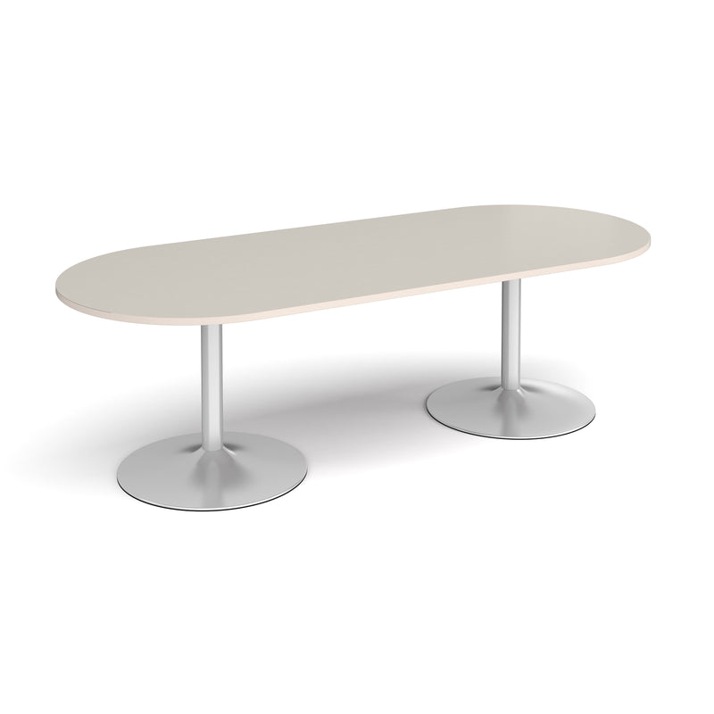 Trumpet Base Radial End Boardroom Table 2400mm - Light Grey - NWOF