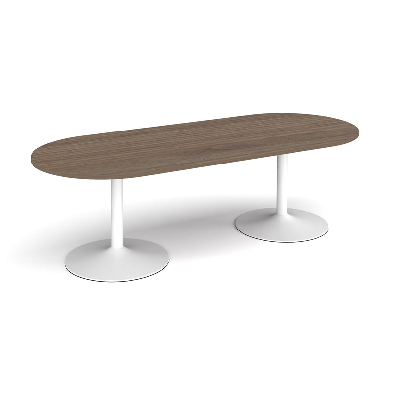 Trumpet Base Radial End Boardroom Table 2400mm - Barcelona Walnut - NWOF