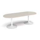 Trumpet Base Radial End Boardroom Table 2400mm - Light Grey - NWOF