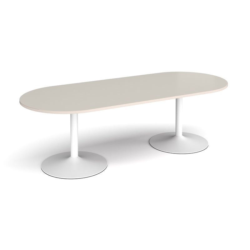 Trumpet Base Radial End Boardroom Table 2400mm - Light Grey - NWOF