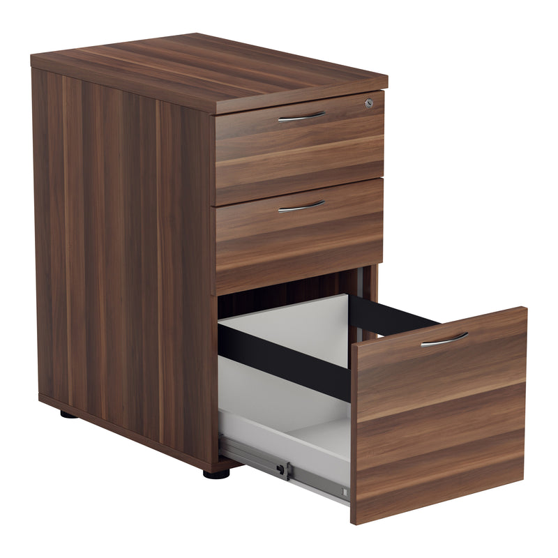 Essentials Desk High Pedestal - Dark Walnut - NWOF