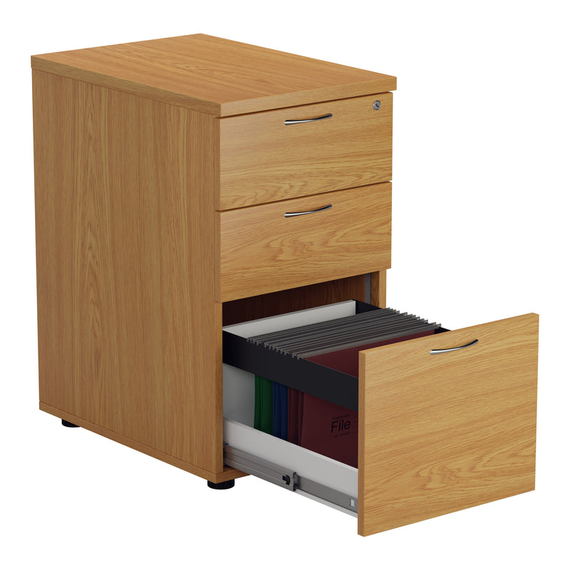 Essentials Desk High Pedestal - Nova Oak - NWOF