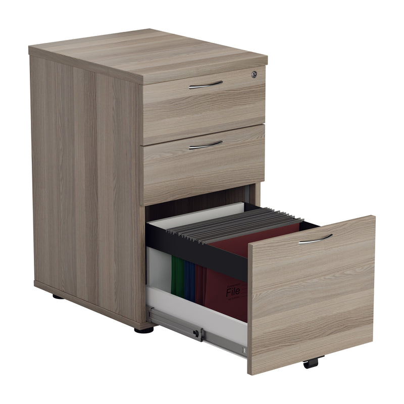 TC 3 Drawer Under Desk Pedestal - Grey Oak - NWOF