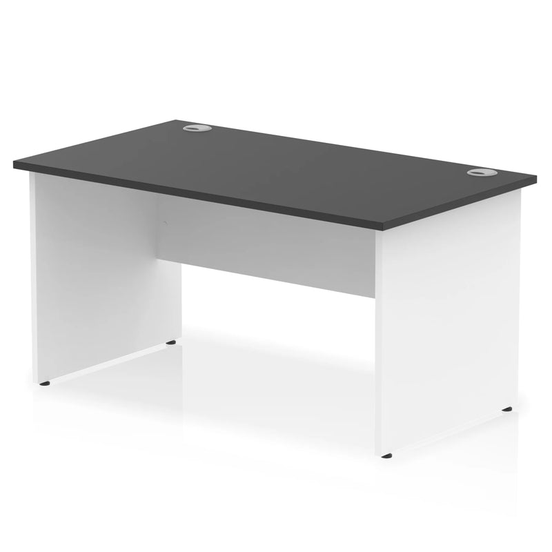 Impulse 800mm Deep Straight Desk With Panel Leg - Black - NWOF