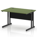 Impulse 800mm Deep Straight Desk With Cantilever Leg - Moss Green