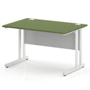 Impulse 800mm Deep Straight Desk With Cantilever Leg - Moss Green