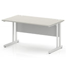 Impulse 800mm Deep Straight Desk With Cantilever Leg - Dove Grey