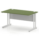 Impulse 800mm Deep Straight Desk With Cantilever Leg - Moss Green