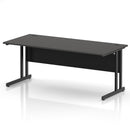Impulse 800mm Deep Straight Desk With Cantilever Leg - Carbon Grey