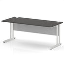 Impulse 800mm Deep Straight Desk With Cantilever Leg - Carbon Grey