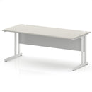 Impulse 800mm Deep Straight Desk With Cantilever Leg - Dove Grey