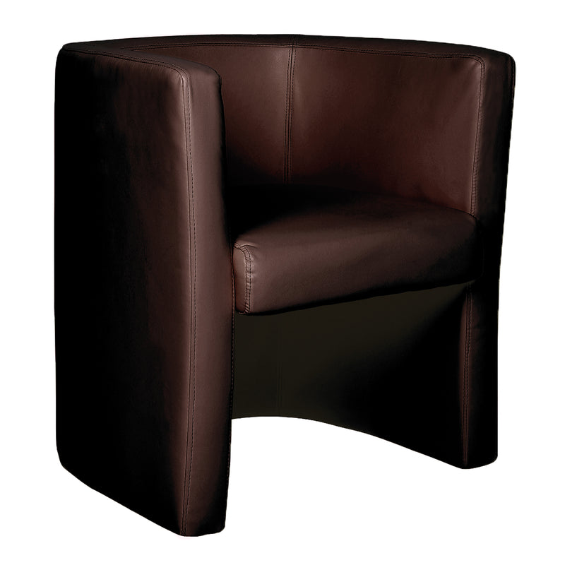 Milano Stylish & Modern Low Back Leather Faced Tub Chair - NWOF