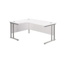 TC Office Twin Upright Radial Desk - White - NWOF