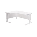 TC Office Twin Upright Radial Desk - White - NWOF