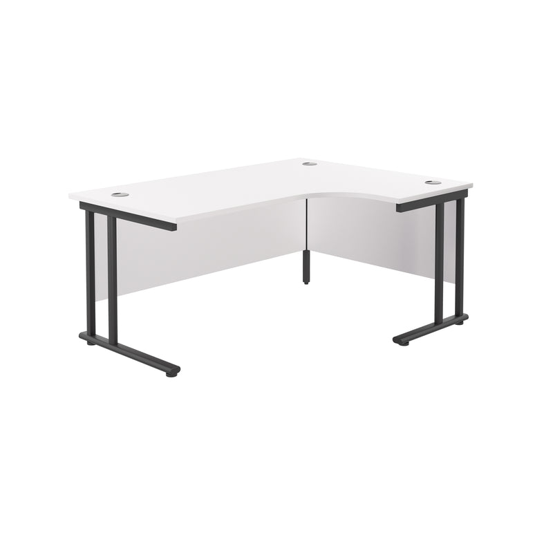 TC Office Twin Upright Radial Desk - White - NWOF