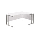 TC Office Twin Upright Radial Desk - White - NWOF