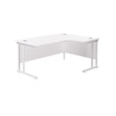 TC Office Twin Upright Radial Desk - White - NWOF