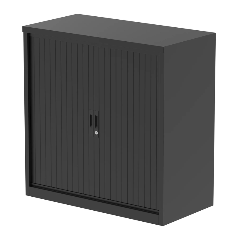 QUBE by Bisley Tambour Cupboard - Black