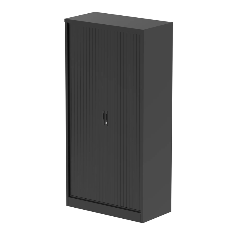 QUBE by Bisley Tambour Cupboard - Black