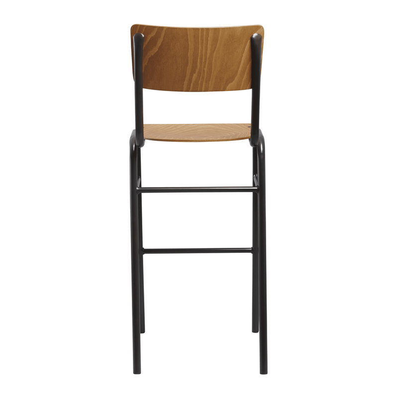 Tavo Stacking Bar Stool - Wooden Seat & Back