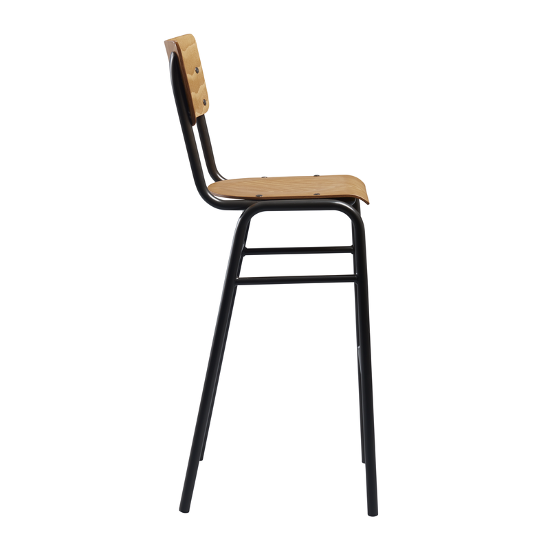 Tavo Stacking Bar Stool - Wooden Seat & Back