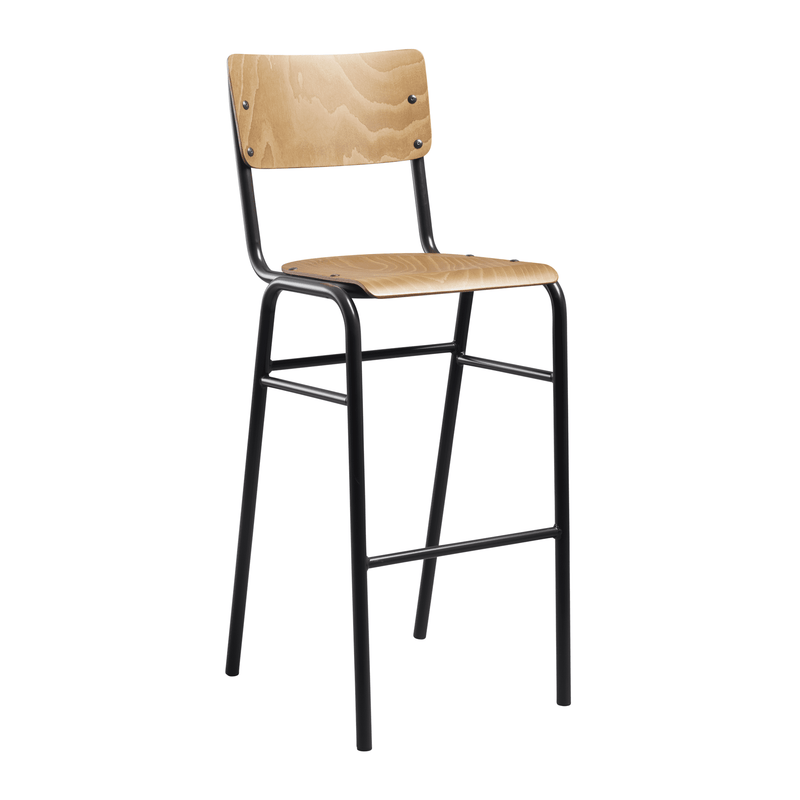 Tavo Stacking Bar Stool - Wooden Seat & Back