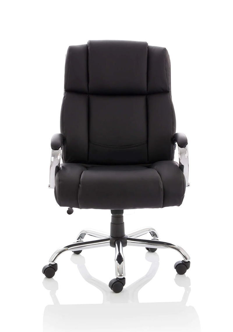 Texas High Back Heavy Duty Executive Black Leather Office Chair With Arms - NWOF