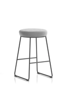 Turin Black Frame Fabric Seat Stool Chair - NWOF