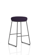 Turin Black Frame Fabric Seat Stool Chair - NWOF