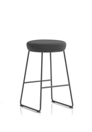 Turin Black Frame Fabric Seat Stool Chair - NWOF